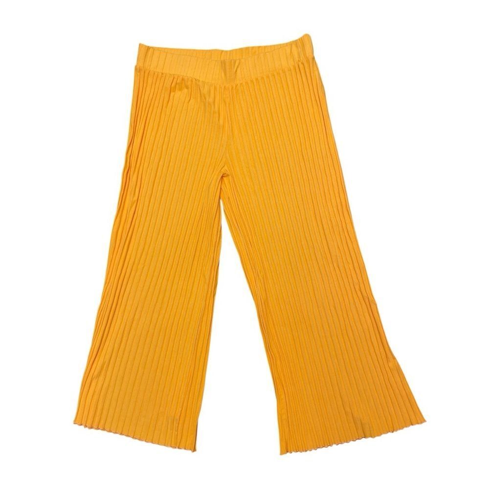A New Day Ribbed Knit Flare Pants Orange XL High Waisted Stretch Cropped